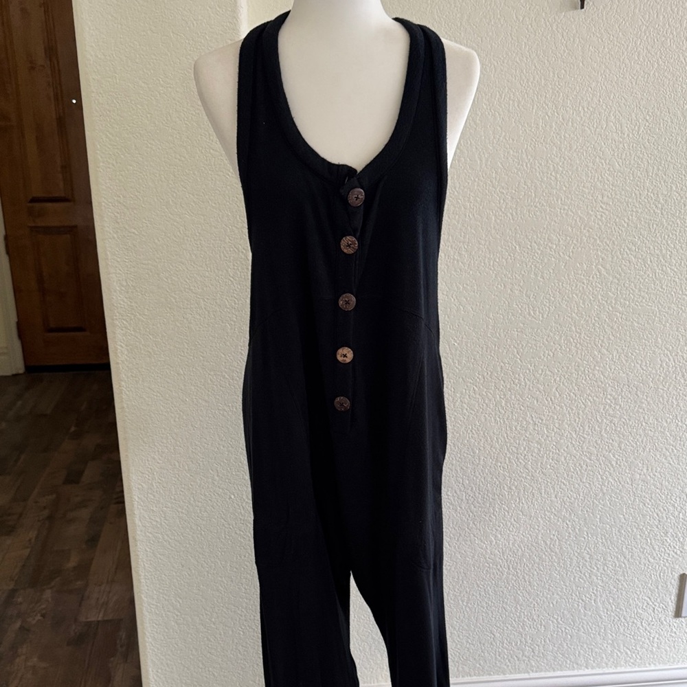 Free People Black Sleeveless Jumpsuit